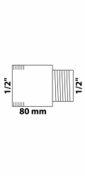 Prodloužení kohoutku Kirchhoff 18,7 mm (1/2" vnitřní) x 21 mm (1/2" vnitřní) x 80 mm, chrom