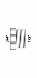 Kirchhoff redukce 24,2 mm (3/4" vnitřní závit) x 21 mm (1/2" vnější závit) chrom