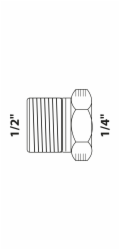 Kirchhoff redukce 21 mm (vnější závit 1/2") x 11,5 mm (vnitřní závit 1/4") prázdná