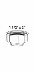 Kirchhoff redukce pro sifon 2" vnitřní závit x 47,8 mm (1 1/2" vnější závit) Bílá