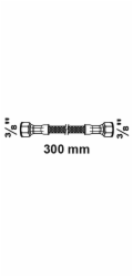 Kirchhoff flexibilní připojovací hadice 300 mm 15 mm (3/8"IG) x 15 mm (3/8"IG)