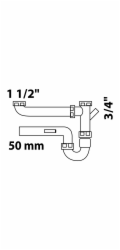 Kirchhoff trubkový sifon pro dvojité dřezy 44,9 mm (1 1/2" IG) x 50 mm bílý
