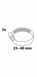 Hadicová spona Kirchhoff, šířka 9 mm, rozsah sevření 25 mm - 40 mm, pozinkovaná, 2 kusy