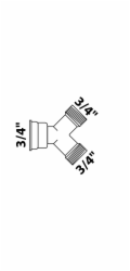 Kirchhoff 2cestný rozdělovač 24,2 mm (3/4" vnitřní závit) x 26,4 mm (3/4" vnější závit) chrom