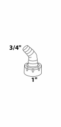 Kirchhoff přípojka pro zařízení 90° 30,3 mm (1" vnitřní závit) x 24,2 mm (3/4" vnitřní závit) bílá