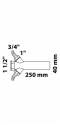 Kirchhoff ponorná trubice s 3/4" pro 40mm sifon 44,9 mm (1 1/2" vnitřní závit) x 250 mm bílá