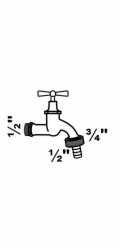 Páková rukojeť pro výpustný ventil Kirchhoff 21 mm (vnější závit 1/2") x 26,4 mm (vnější závit 3/4") x 1/2" chrom