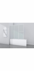 Skládací zástěna k vaně Aurlane White Comfort 145,4 cm x 140 cm bílá, 3dílná