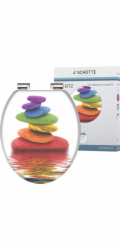 WC sedátko Schütte s dřevěným jádrem Colorful Stones a mechanismem tlumeného dovírání