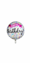 Fóliový balónek Party Factory K narozeninám konfety O 42 cm vícebarevný