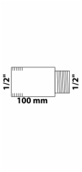 Prodlužovací závitník Kirchhoff 18,7 mm (1/2" vnitřní) x 21 mm (1/2" vnitřní) x 100 mm bez závitu