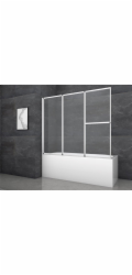 Skládací vanová zástěna Aurlane Silver Comfort 166,4 cm x 140 cm, chrom, 3dílná