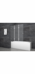 Skládací zástěna k vaně Aurlane Silver Elegance 120 cm x 140 cm, chrom, 3dílná
