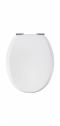 WC sedátko Baliv Laya s mechanismem tlumeného dovírání, dřevěné jádro, bílé