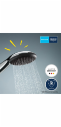 Grohe Vitalio Start 110 chromová kulatá sprchová hlavice se 3 režimy proudu a rychloupínacím systémem QuickFix
