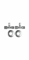 Kirchhoff rohový ventil 21 mm (vnější závit 1/2") x 16,7 mm (vnější závit 3/8") x 10 mm, chrom, 2 kusy