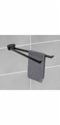 Wenko Basic věšák na ručníky se 2 rameny, 8 cm x 5,5 cm x 42 cm, černý
