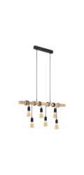 Eglo Závěsná lampa Townshend se 6 žárovkami, černohnědá