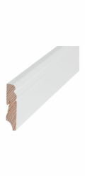 Döllken Profiles Masivní dřevěná soklová lišta, bílá, 70 mm x 19 mm, délka 2400 mm