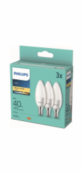 Philips LED žárovky E14, tvar svíčky, 5 W, balení po 3 ks, 10,6 x 0,35 cm (V x Š)