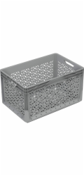Eurobox-System Systémová krabice Eurobox, perforovaná, 60 x 40 x 32 cm, šedá