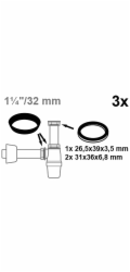 Kirchhoff Sada těsnění sifonu pro umyvadlo 32 mm (1 1/4") x 32 mm, 3 kusy
