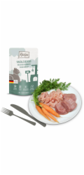 Sonstige Mjamjam Mokré krmivo Squeeze Pouch Telecí a krůtí s chutnou mrkví 125g