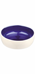 Jollypaw Keramická miska pro kočky 0,3 l/o 13 cm krémová/modrá