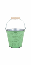 Sonstige Kovový květináč Flower & Garden, zelený, O 11,5 cm x 10,5 cm