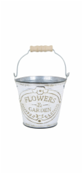 Sonstige Kovový květináč Flower & Garden, bílý, O 11,5 cm x 10,5 cm