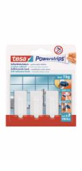 Tesa Samolepicí háčky , bílé, zaoblené, 3 kusy se 4 malými proužky Powerstrips