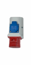 LUX-TOOLS Kombinovaná zásuvka CEE CEE 5pinová IP44 16 A červeno-šedo-modrá