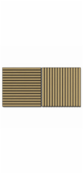Denpanels Akustický obklad stěny, dubový MDF, přírodní akustický filc, černý, 60 cm, 2 kusy