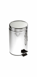 MSV Odpadkový koš z nerezové oceli s pedálem, stříbrný lesk, 3 l