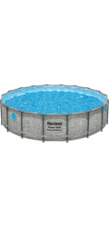Bestway Bazénová sada s ocelovým rámem Power Steel Swim Vista O, kulatá, šedá, 549 cm x 122 cm
