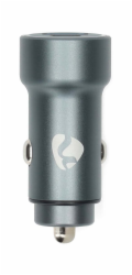 NEDIS nabíječka do auta/ 48 W/ dva výstupy/ 12 - 24 V DC/ 3.0 A/ USB-A/ USB-C/ automatická volba napětí/ šedá
