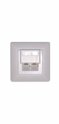 Zásuvka UTP 2x RJ45 Cat5E, duální svorkovnice, pod omítku