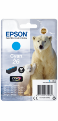Epson 26 - 4.5 ml - azurová - originální - blistr - inkoustová cartridge - pro Expression Premium XP-510, 520, 600, 605, 610, 615, 620, 625, 700, 710, 720, 800, 810, 820