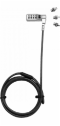 DICOTA Security Combination Lock Exchangeable T/N/W Head - Bezpečnostní kabelový zámek - černá - 2 m
