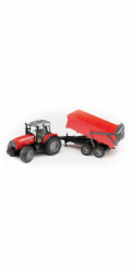 Traktor Traktor Massey Ferguson se sklápěcím přívěsem