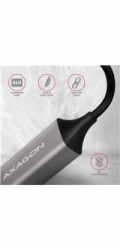 AXAGON ADE-TR, USB-A 3.2 Gen 1 - Gigabit Ethernet síťová karta, auto instal, titanově šedá