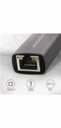AXAGON ADE-TRC, USB-C 3.2 Gen 1 - Gigabit Ethernet síťová karta, auto instal, titanově šedá