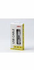 Kabel USB kabel USB kabel (3.2 Gen 1), USB C M - USB C M, 2M, 5 GB/S, 5V/3A, bílé, logo, krabice, nylonový cop, spojovací kryt hliníku