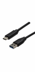 Neutrální USB-A - USB-C USB kabel 1 m Černý