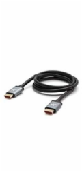 Video kabel HDMI M - HDMI M, HDMI 2.1 - Ultra High Speed, 2m, pozlacené konektory, hliníkový kryt, šedý, Logo 8K@60Hz, 48Gb/s