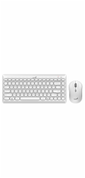 GENIUS set klávesnice s myší LuxeMate Q8000 White/ Bezdrátový set 2,4GHz mini receiver/ USB/ bílá/ retro design/ CZ+SK l