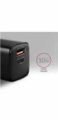 AXAGON ACU-PQ30, Sil nabíječka do sítě 30W, 2x port (USB-A + USB-C), PD3.0/PPS/QC4+/SFC/AFC/Apple, černá