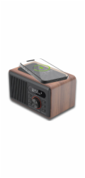 CARNEO W100 Rádio DAB+, FM, BT, Wireless charging, wood