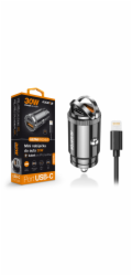 Aligator mini nabíječka do auta Power Delivery 30W,USB-C + USB-A, USB-C kabel pro iPhone/iPad