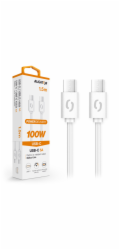 Datový kabel ALIGATOR POWER 100W, USB-C/USB-C 5A, 1,5m bílý
